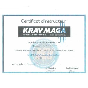 Certificat instructeur - Krav Maga Fabrice Mery - Silat Defense Réunion